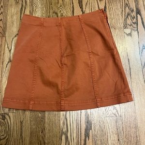 Rust Orange Mini Skirt with Stretch! size 8